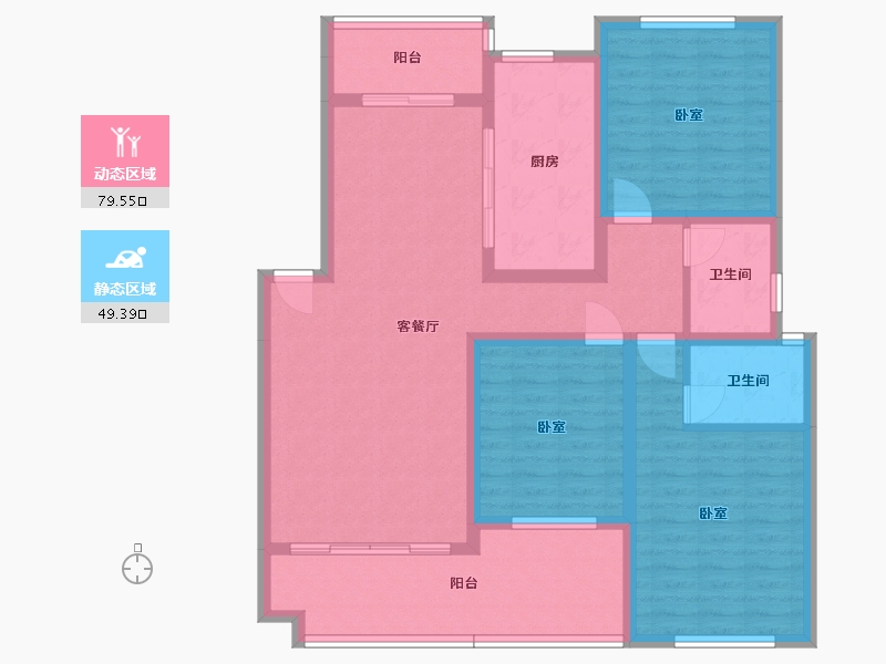 湖南省-衡阳市-雨母新城三期海棠园-115.30-户型库-动静分区