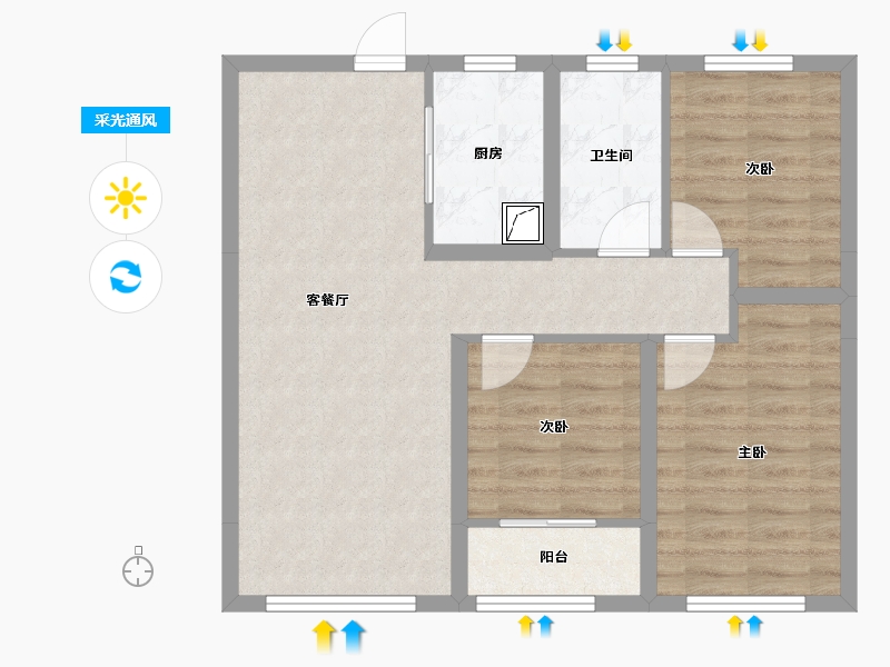 山东省-济南市-济南融创文旅城-70.54-户型库-采光通风