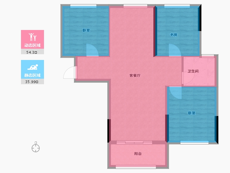 湖北省-武汉市-远洋世界3期悦璟湾-82.00-户型库-动静分区