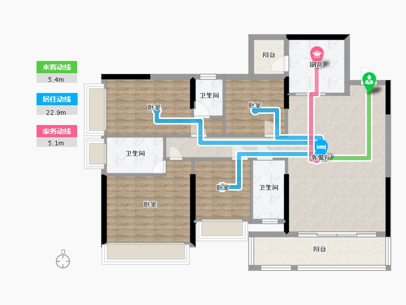 广东省-梅州市-龙腾一品-115.95-户型库-动静线