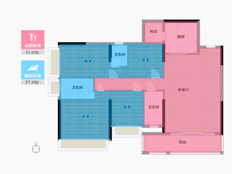 广东省-梅州市-龙腾一品-115.95-户型库-动静分区