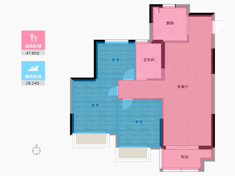 浙江省-嘉兴市-合景尚峰-67.99-户型库-动静分区