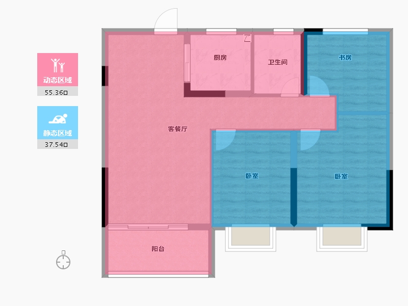 安徽省-宣城市-郎溪今创 香悦荣府-84.00-户型库-动静分区