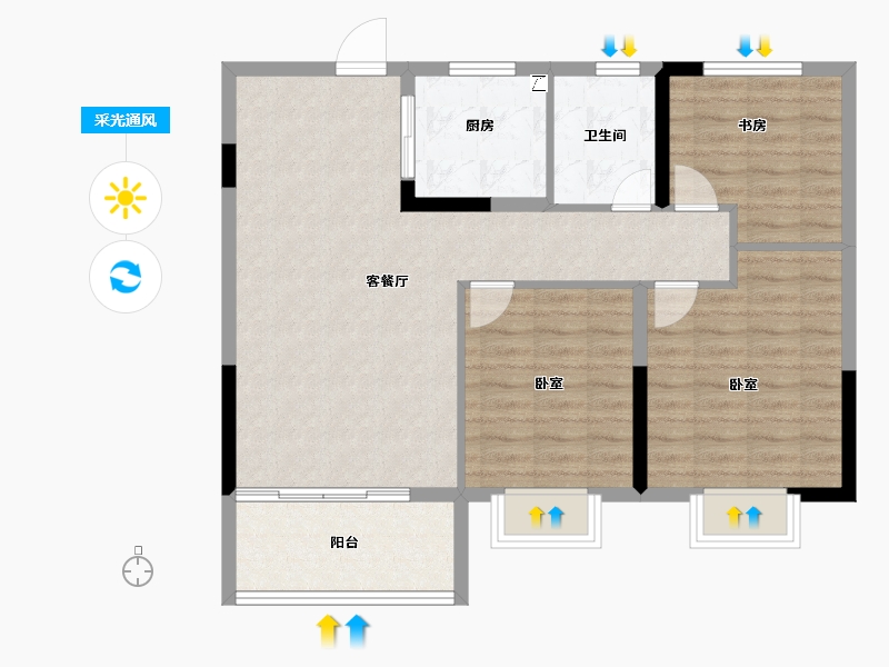 安徽省-宣城市-郎溪今创 香悦荣府-84.00-户型库-采光通风