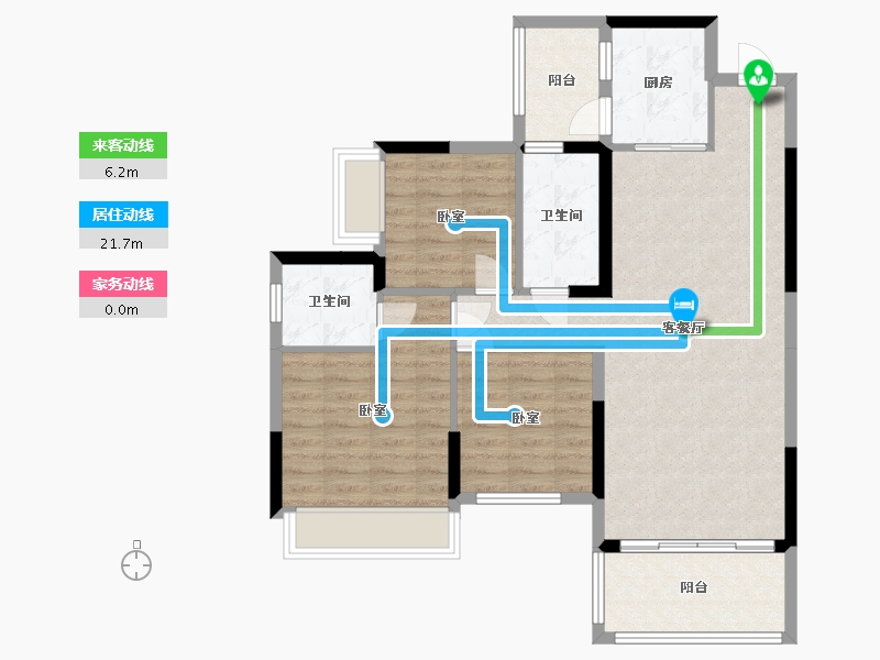 湖南省-衡阳市-博达新桂城-88.52-户型库-动静线