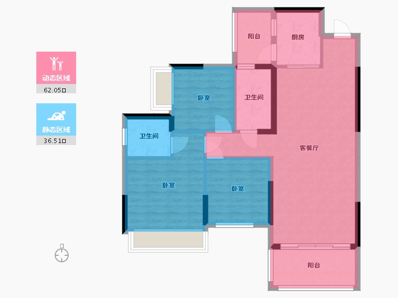 湖南省-衡阳市-博达新桂城-88.52-户型库-动静分区