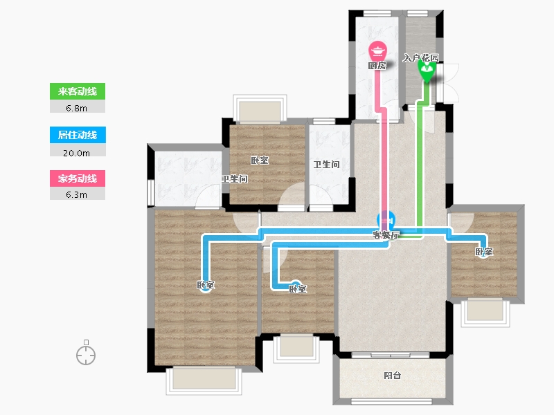 湖南省-常德市-恒大御龙天峰-108.69-户型库-动静线