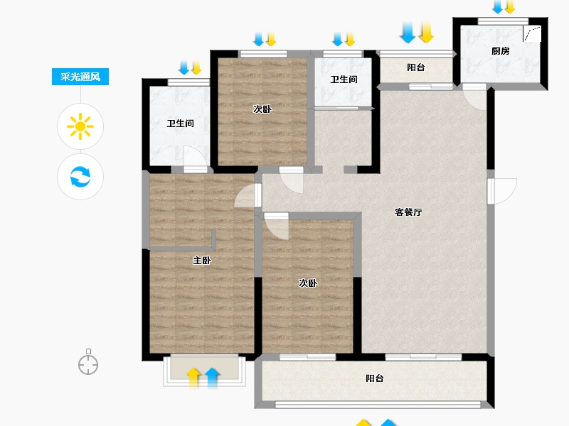 河南省-洛阳市-尚品1号-113.59-户型库-采光通风