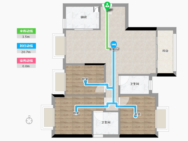 广东省-东莞市-冠科泊樾湾-72.92-户型库-动静线