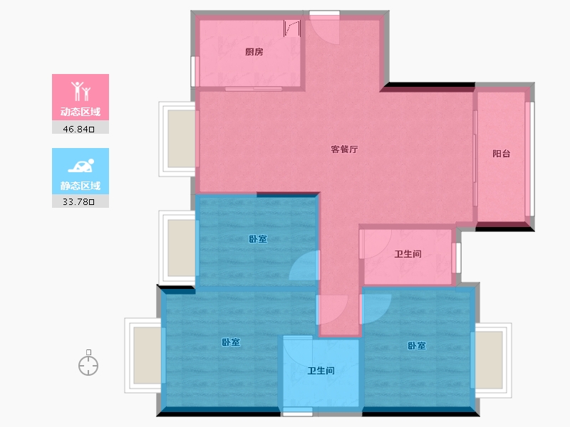 广东省-东莞市-冠科泊樾湾-72.92-户型库-动静分区