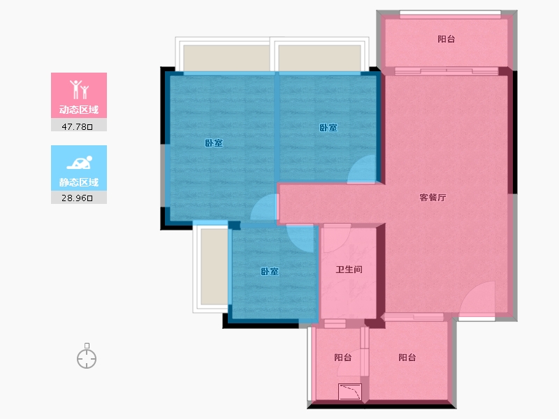 广东省-广州市-敏捷绿湖首府-67.99-户型库-动静分区