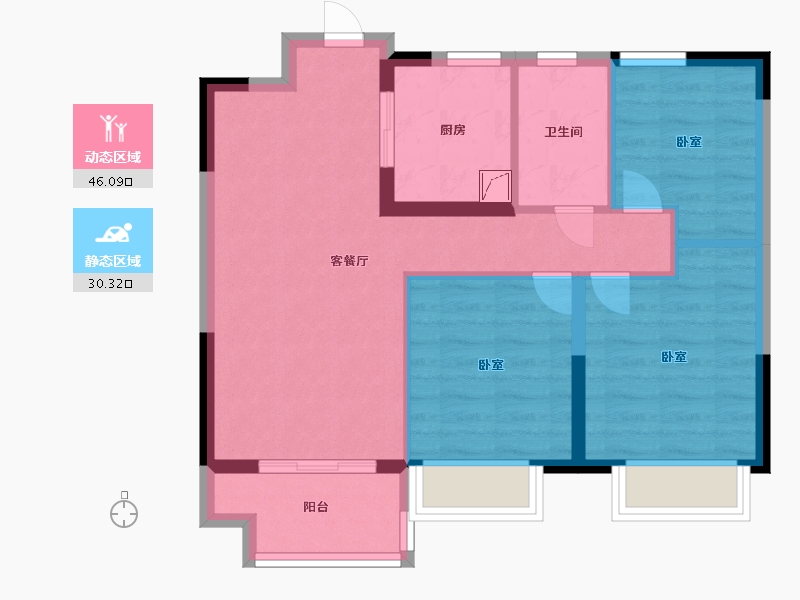 浙江省-嘉兴市-合景尚峰-68.00-户型库-动静分区