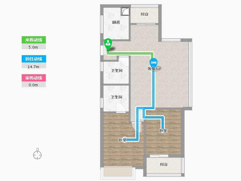 浙江省-嘉兴市-凤凰雅园-73.64-户型库-动静线