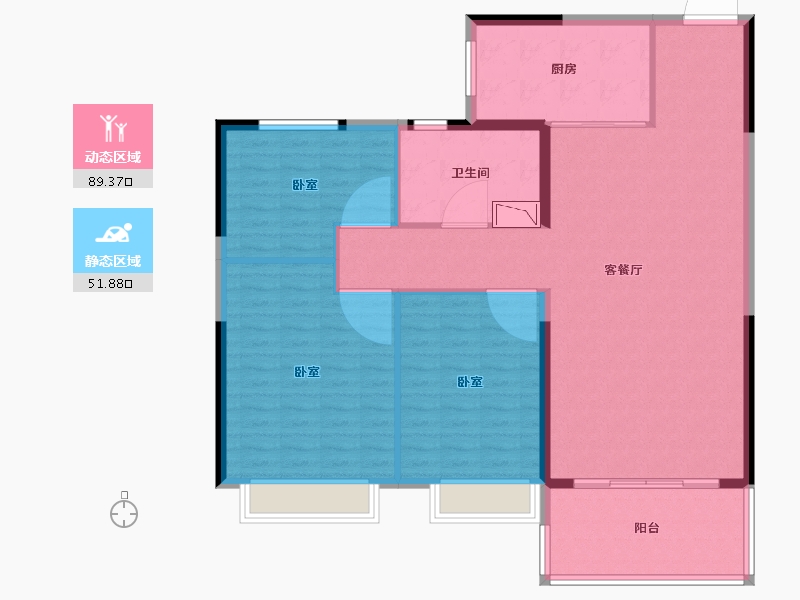 广东省-广州市-恒大银湖城-130.02-户型库-动静分区