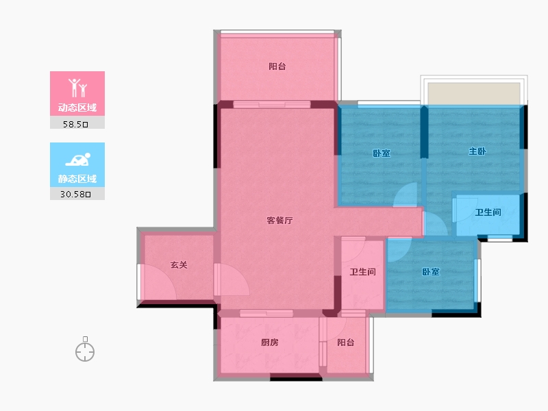 广东省-肇庆市-嘉湖金沙湾-79.18-户型库-动静分区