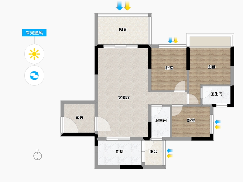 广东省-肇庆市-嘉湖金沙湾-79.18-户型库-采光通风