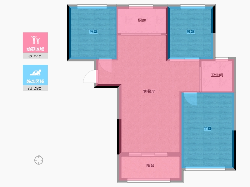 湖北省-武汉市-远洋世界3期悦璟湾-73.00-户型库-动静分区