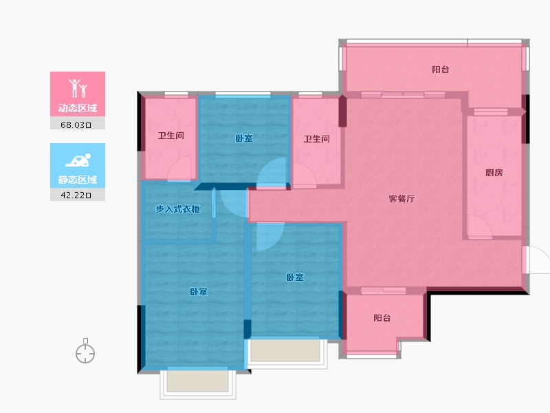 湖南省-怀化市-怀化恒大帝景-98.95-户型库-动静分区