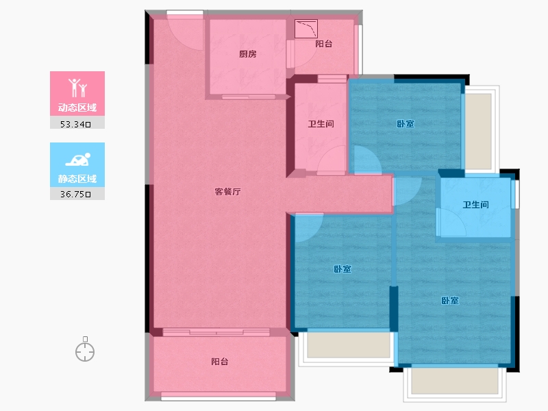 广东省-广州市-敏捷绿湖首府-79.97-户型库-动静分区