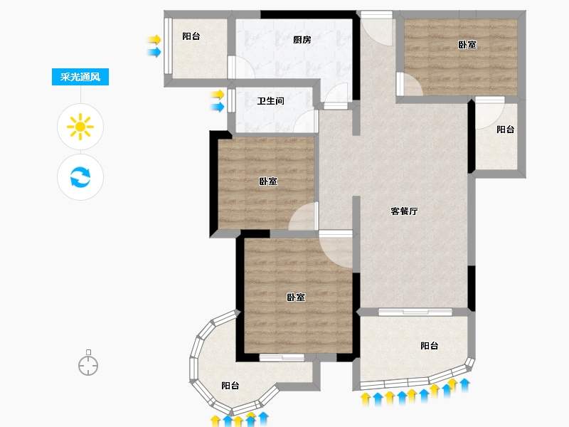 河南省-商丘市-东方巴黎-91.30-户型库-采光通风