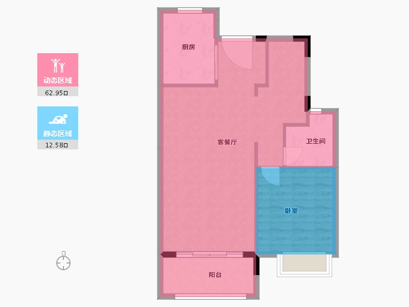 广东省-梅州市-梅州富力雁山湖-69.17-户型库-动静分区