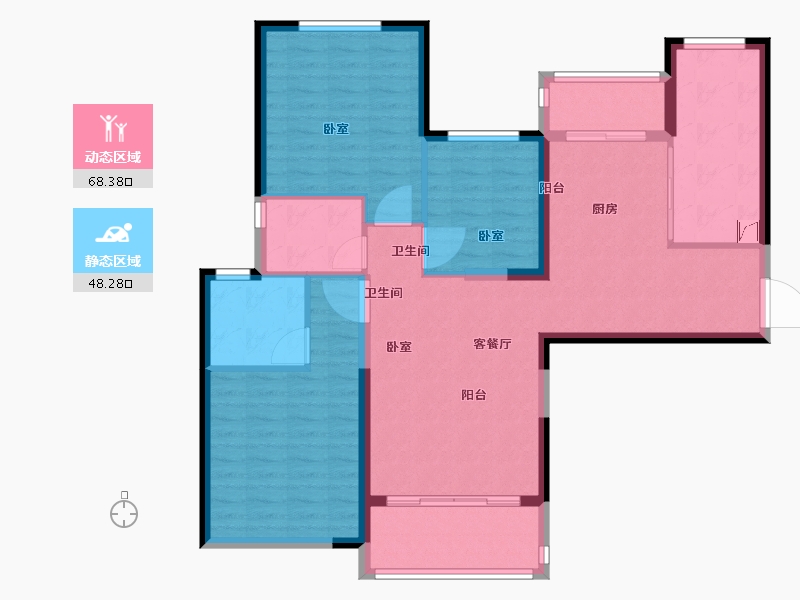 湖南省-长沙市-恒大揽湖苑-105.10-户型库-动静分区