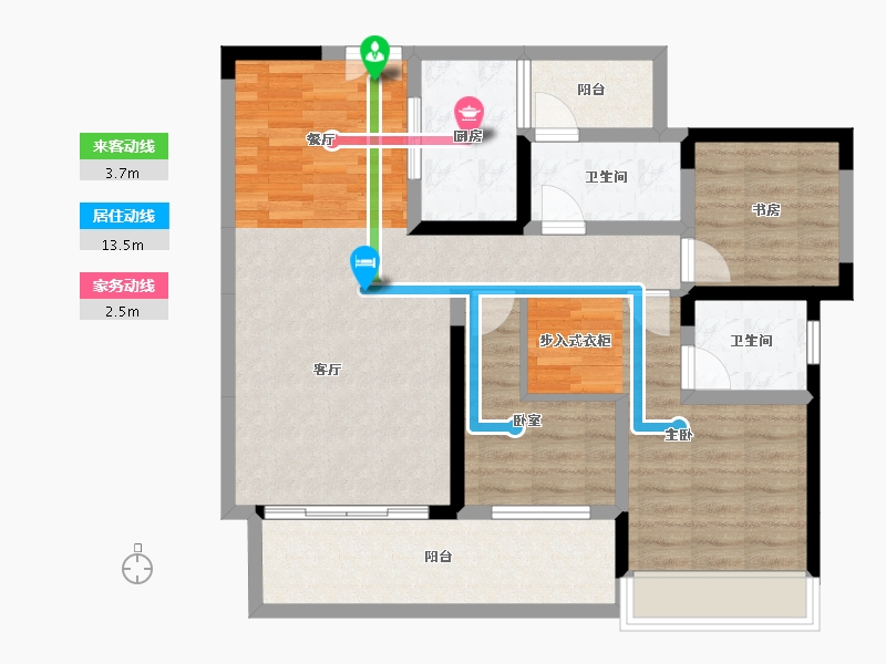 湖南省-衡阳市-长旭·滨江首府 正江湾-91.39-户型库-动静线