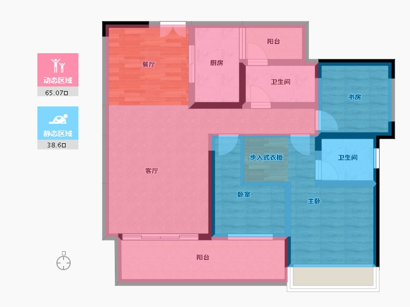 湖南省-衡阳市-长旭·滨江首府 正江湾-91.39-户型库-动静分区