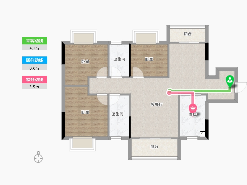 广东省-东莞市-碧桂园狮子洋二期-82.67-户型库-动静线