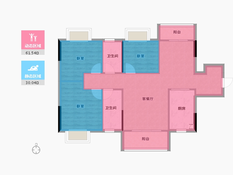 广东省-东莞市-碧桂园狮子洋二期-82.67-户型库-动静分区