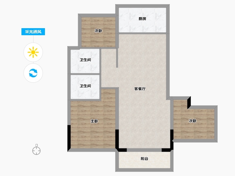 河南省-信阳市-中浙·春风十里-82.37-户型库-采光通风