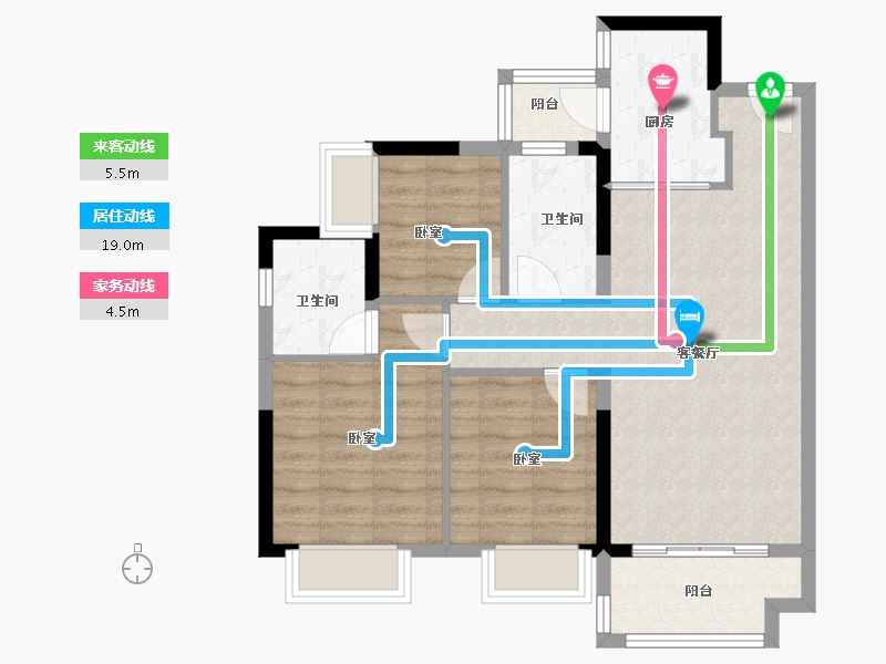 广东省-佛山市-力高君熙府-76.01-户型库-动静线