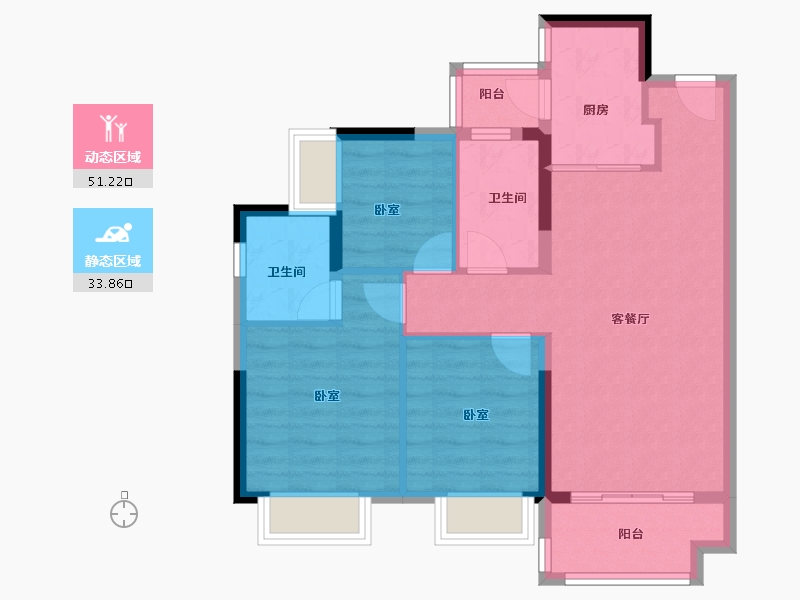 广东省-佛山市-力高君熙府-76.01-户型库-动静分区