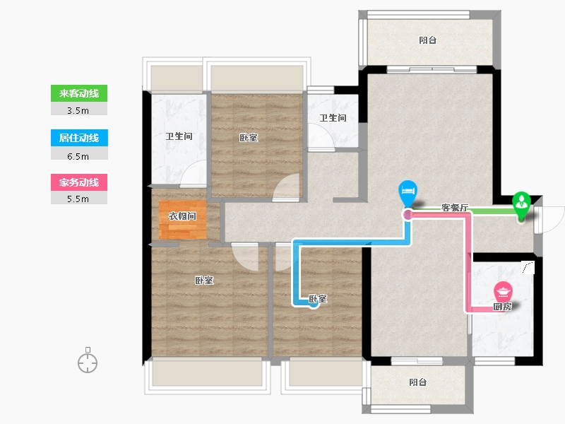 广东省-阳江市-美的·未来中心-88.70-户型库-动静线