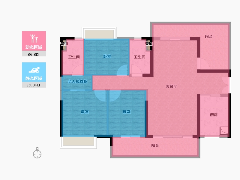 广东省-韶关市-保利东湾花园-114.62-户型库-动静分区