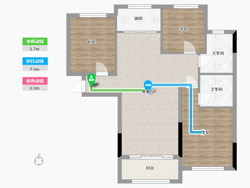 湖北省-武汉市-远洋世界3期悦璟湾-82.00-户型库-动静线