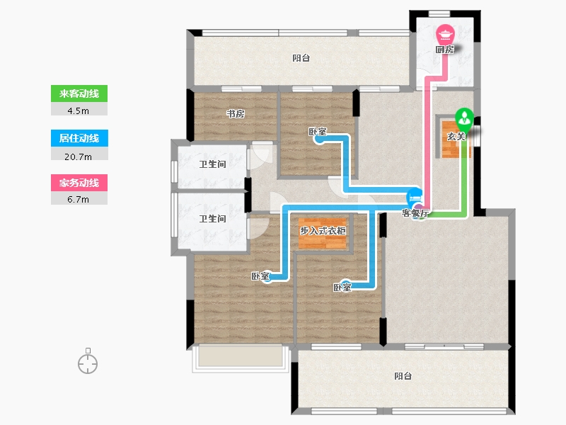 湖南省-衡阳市-博达新桂城-141.48-户型库-动静线