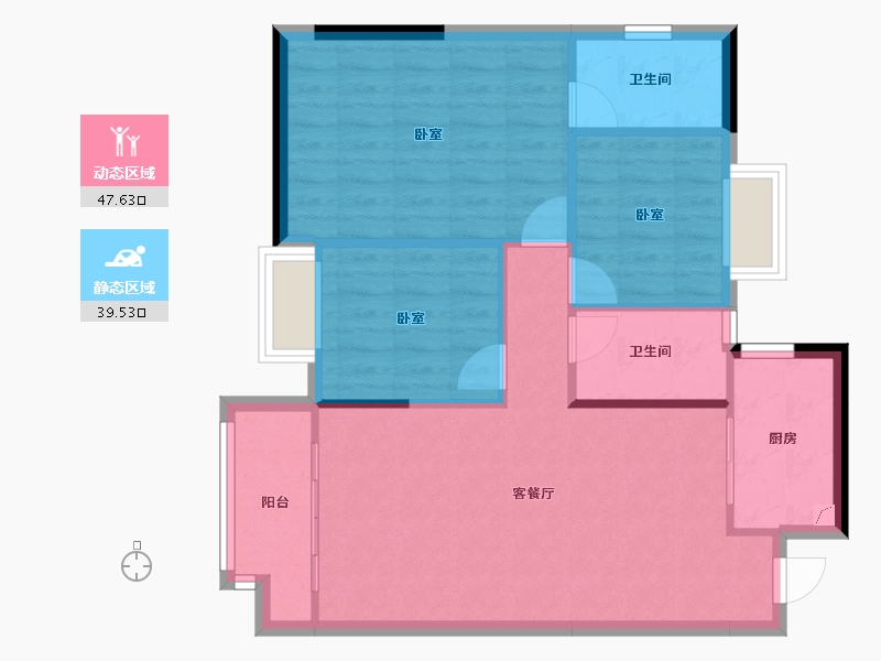 广东省-东莞市-冠科泊樾湾-79.43-户型库-动静分区