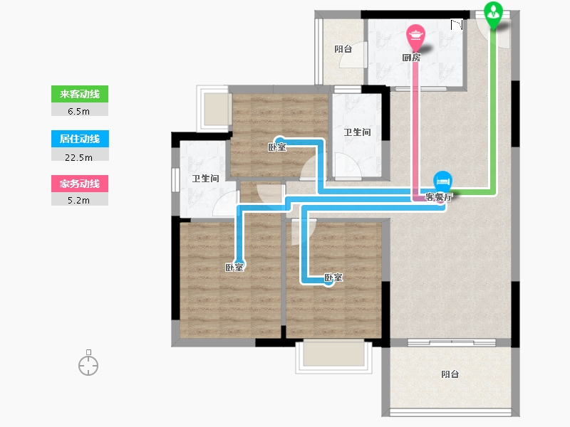 湖南省-衡阳市-银泰红城6~9期-91.98-户型库-动静线