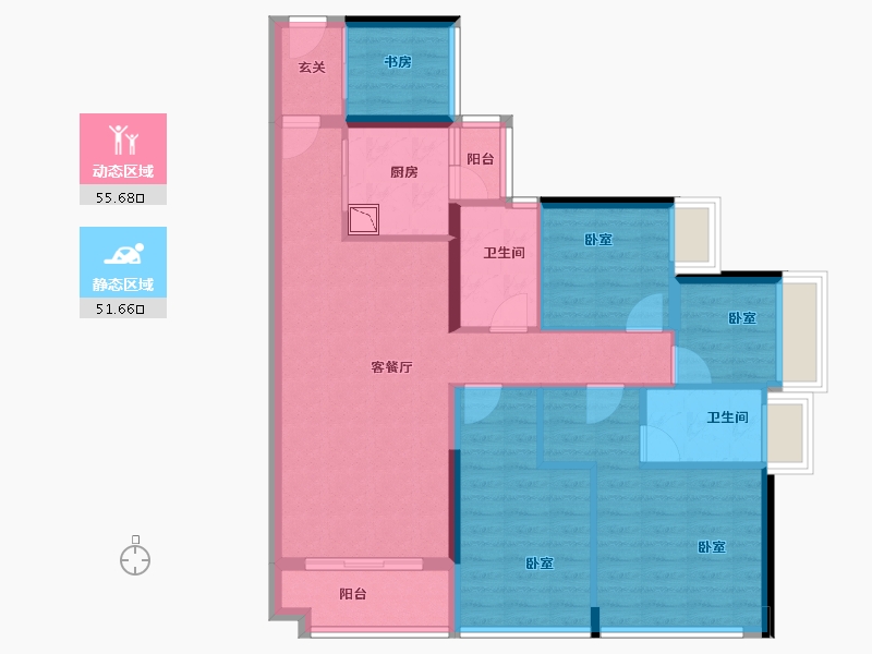 广东省-广州市-珠江花城-95.40-户型库-动静分区