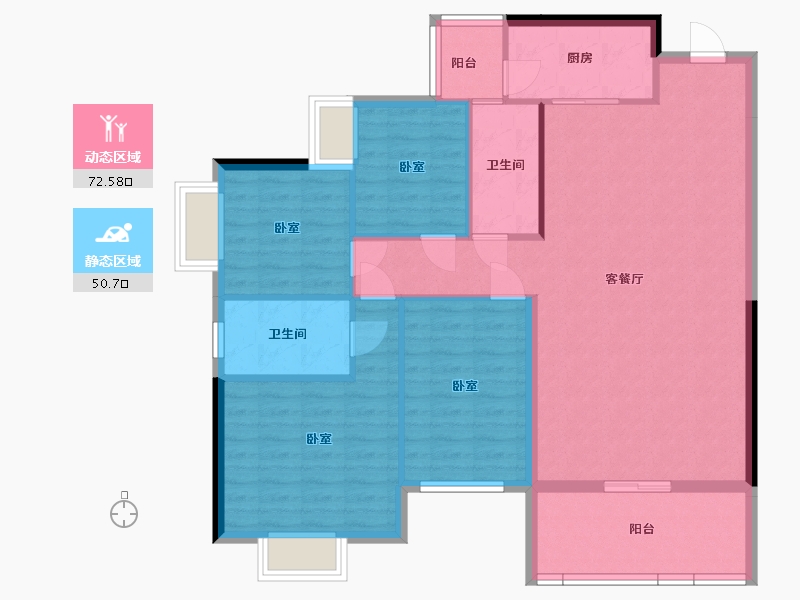 广东省-梅州市-兴宁胜雄花园-112.31-户型库-动静分区