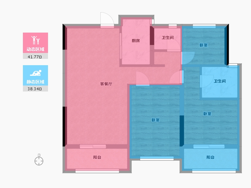 浙江省-衢州市-中梁外滩壹号院-70.84-户型库-动静分区