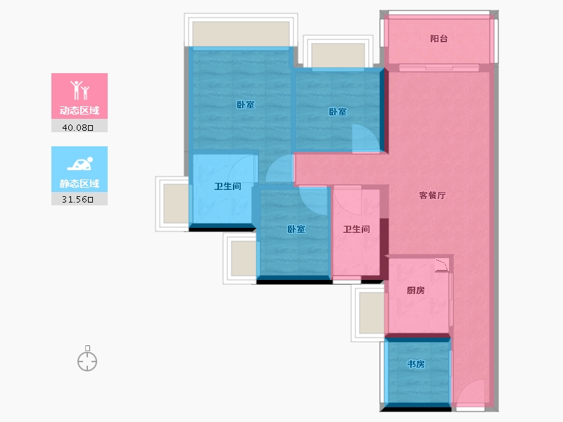 广东省-广州市-珠江·花屿花城-63.00-户型库-动静分区