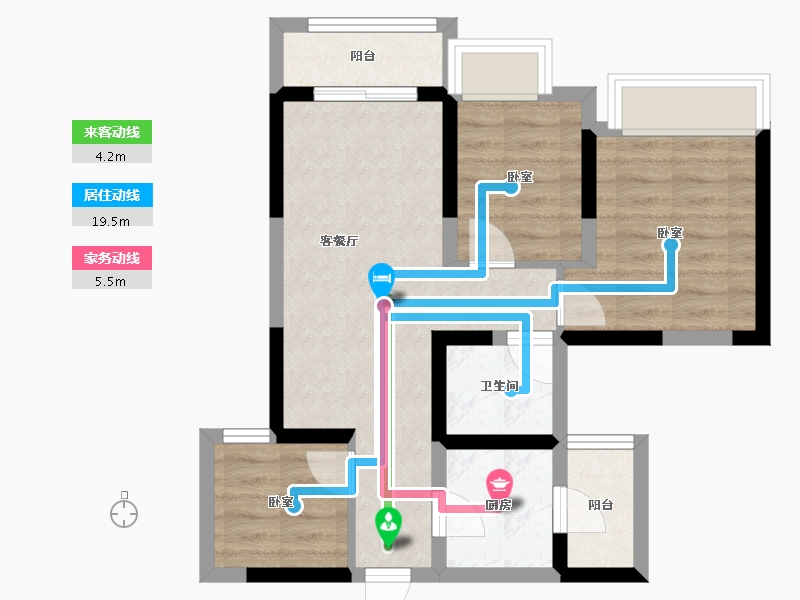 四川省-成都市-炎华置信花千集中心住宅-54.59-户型库-动静线