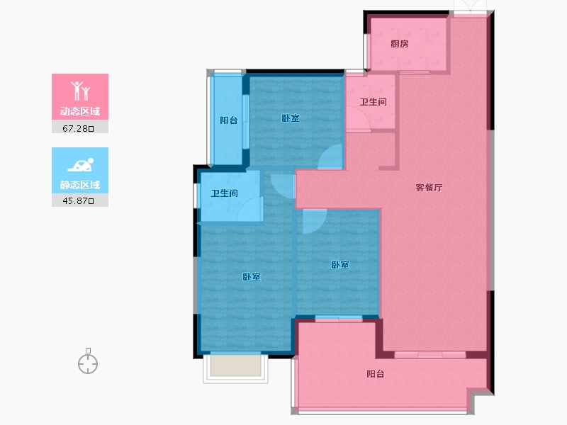 湖南省-衡阳市-乾兴嘉和3期江郡-103.06-户型库-动静分区