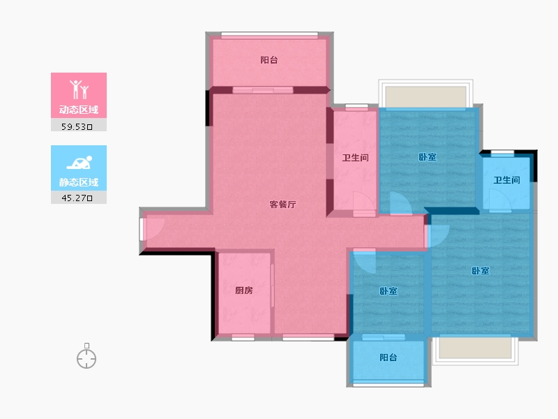 湖南省-衡阳市-博达新桂城-93.23-户型库-动静分区