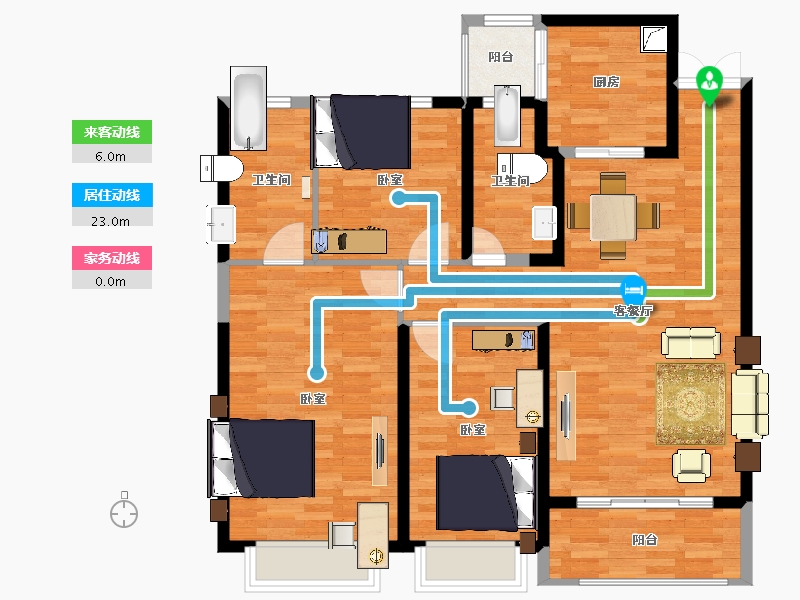 江苏省-宿迁市-恒大悦澜湾花园-106.00-户型库-动静线