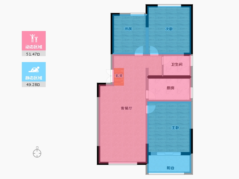 山东省-泰安市-福源翡翠嘉苑-90.00-户型库-动静分区