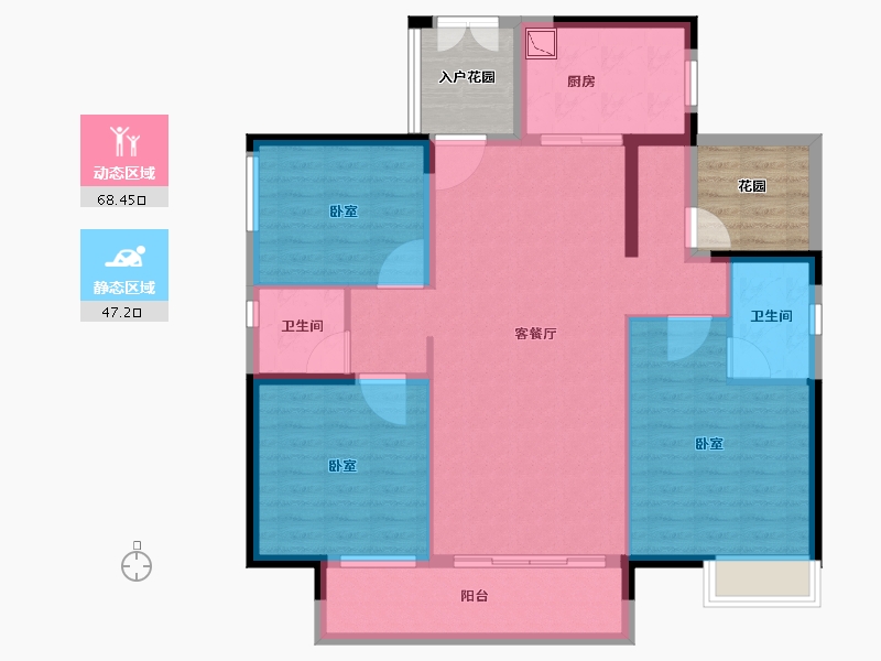 广东省-韶关市-保利东湾花园-114.63-户型库-动静分区