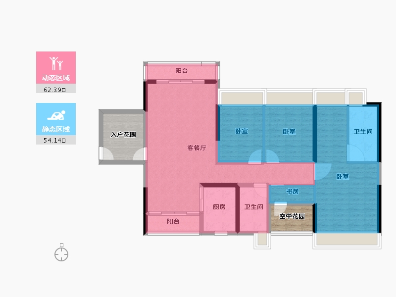 广东省-江门市-越秀天悦星院-115.98-户型库-动静分区